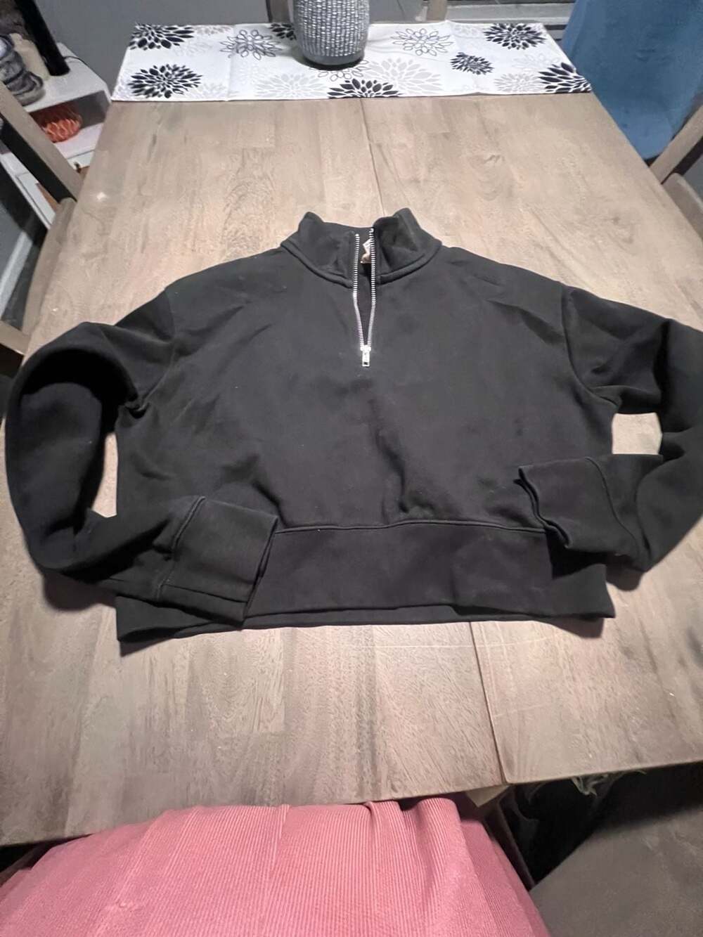 District V.I.T. Fleece Half-Zip Pullover Sweatshirt Size L Black